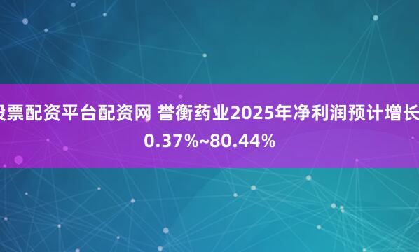 股票配资平台配资网 誉衡药业2025年净利润预计增长50.37%~80.44%